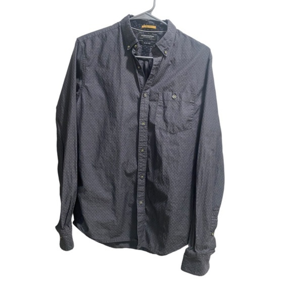 Men’s Denim & Flower Slim Fit Size Small Button Down Shirt
